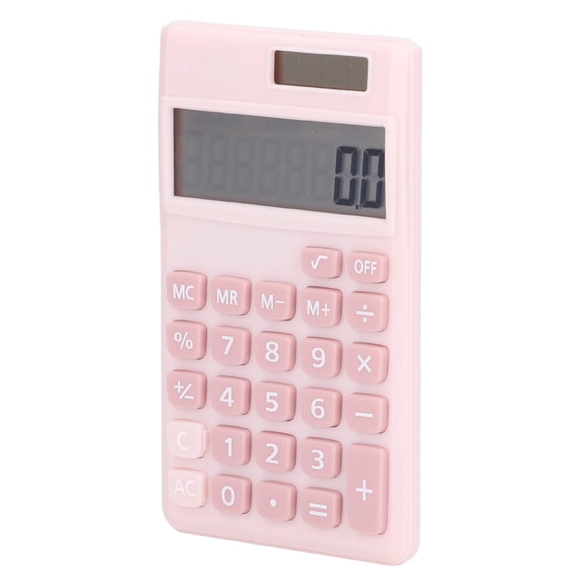 Calculadora de Bolsillo Portátil de Doble Potencia Con Batería Solar Y Botón Sensible Grande Con Pantalla Lcd Grande