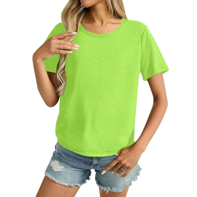 Ailaofu Hauts Respirants à Séchage Rapide Manches Courtes T-Shirts d'Été Col Rond Mode Décontractée Basique