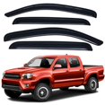 thumbnail image 2 of Lightronic Extra Durable Outside-Mount Auto Vent Window Visor, Fits 2005-2015 Toyota Tacoma, Double Cab, UV Protection Rain Guard, Original Window Deflector, No-Drill Easy Install, Dark Smoke, 4-Pcs, 2 of 4