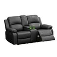thumbnail image 3 of Aukfa Double Manual Recliner Chair, Overstuffed Loveseat with Cupholder for Living Room, Black, 3 of 16