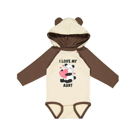 

Inktastic I Love My Aunt with Panda Illustration Gift Baby Boy or Baby Girl Long Sleeve Bodysuit