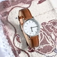 thumbnail image 5 of ANBEER 18mm Flat Thin Elegant Genuine Leather Watch Strap,Quick Release Replacement Watch Band,Brown with Black Buckle, 5 of 7