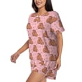 thumbnail image 2 of Haiem Heart Capybara Pattern Pajama Set for Women 2 Piece Lounge Set Short Sleeve Tops and Shorts Soft Sleepwear-4X-Large, 2 of 7