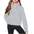 thumbnail image 2 of Bnwani Sweatshirt for Girls Half Zip Winter Sweatshirt Plain Pullover, 2 of 8