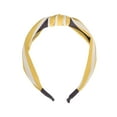 thumbnail image 4 of Unique Bargains 1 Pc Grace Stripe Pattern Wide Cross Knot Headbands for Women White Yellow, 4 of 6