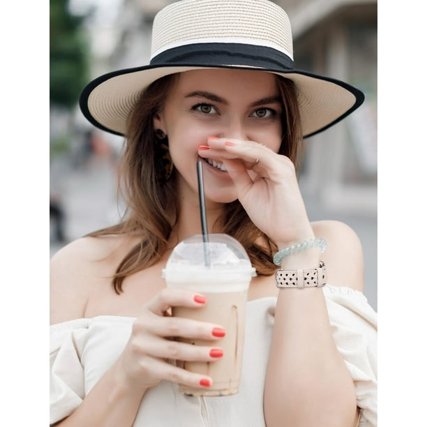 Wearlizer Leather Band Compatible with Apple Watch Band 38mm 40mm 41mm 42mm 44mm 45mm 49mm Ultra Women Men Dressy Breathable Hollow out Braided Leather Strap for iWatch Bands SE Series 8 7 6