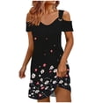 thumbnail image 4 of Roncen Sundresses for Women Beach Vacation 2026 Spring Cover Ups Short Sleeve T Shirt Dress Cold Shoulder Summer Dresses, 4 of 6