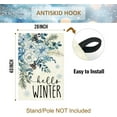 thumbnail image 5 of Hello Winter Blue Flower House Flag 28 x 40 Inch Double Sided Burlap Winter Blue Flower Snowflake Pinecone Christmas Large Yard Flag Holiday Seasonal Yard Outdoor Outside Decoration, 5 of 6