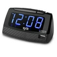 SXE86034 1" BLUE LED ALARM CLOCK W/2A USB