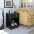 thumbnail image 4 of Homfa 2-Tier Nightstand with Drawer & Storage Shelf, Side End Table for Bedroom Living Room Set of 2, Black, 4 of 7
