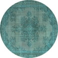 thumbnail image 1 of Ahgly Company Indoor Round Abstract Light Blue Modern Area Rugs, 6' Round, 1 of 4