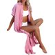 thumbnail image 5 of VISgogo Vestido de playa informal para mujer, color sólido, manga corta, solapa con botones, suelto, para cubrir VISgogo moda, 5 of 8