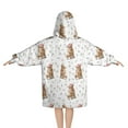 thumbnail image 2 of White Highland Cow Floral Pattern Blanket Hoodies for Kids 6-13YR Oversize Wearable Blanket Hoodies for Boys Girls Teens, 2 of 7