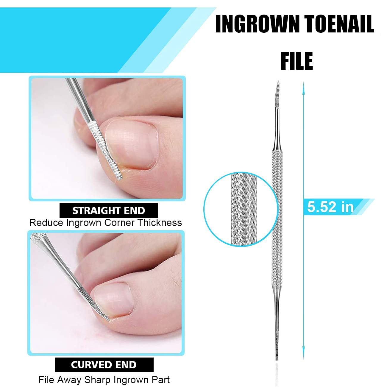 FIXBODY Toenail Clippers Set, Ingrown Toenail Tool Kit, Nail Clippers for  Thick Nails, 4 Pieces Stainless Steel Pedicure Tools Kit, Toenail Clippers  for Seniors Thick Toenails, Soft Grip Long Handle