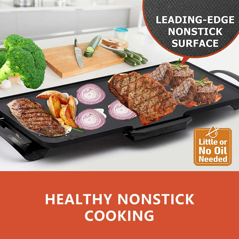 mueller home Mueller Non-Stick coated Electric griddle with Removable  Plate, Dishwasher Safe cool-Touch Handles and Slide-Out Drip Tray 1800W