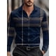 thumbnail image 5 of Camisa de vestir informal de negocios con diseño geométrico para hombre, camisa abotonada de manga larga, ropa de trabajo para uso diario, cuello de camisa para otoño e invierno, ropa con estampado 3D, 5 of 5