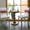 thumbnail image 5 of Chair Covers for Dining Room Set of 6,Christmas Red Poinsettia Floral Berry Plaid Stretch Seat Protector Removable Washable Chairs Slipcovers for Kitchen Banquet Wedding Hotel,Green Leaf on White, 5 of 6