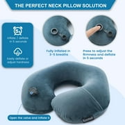 Inflatable Travel Neck Pillow for Airplane Train Car Washable Pillowcase U Shaped Office Napping Pillow
