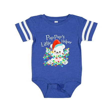 

Inktastic Pappap s Little Helper Cute Polar Bear with Christmas Lights Boys or Girls Baby Bodysuit