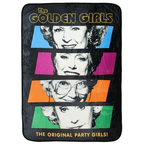 The Golden Girls The Original Party Girls! Color Panel Character Grid Plush Fleece Throw Blanket