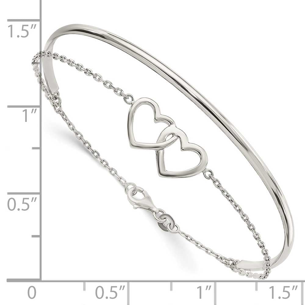 専用　SILVER925 HEART DESIGN BANGLE/シルバー Amazon.com: 925 Sterling Silver Heart Bangle Cuff Bracelet