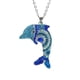 thumbnail image 2 of Juego de aretes y cadena con dije con forma de Delfin, plata mexicana ley .925, Azul, 2 of 5