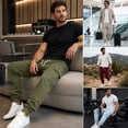 thumbnail image 5 of Mens Fleece Cargo Sweatpants, Relaxed Fit Casual Joggers, 5 of 5