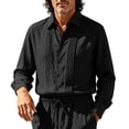 thumbnail image 4 of Men's Tuxedo Shirt Formal Dress Shirt Pleated Long Sleeve Button Down Shirts for Prom Party Wedding, 4 of 9