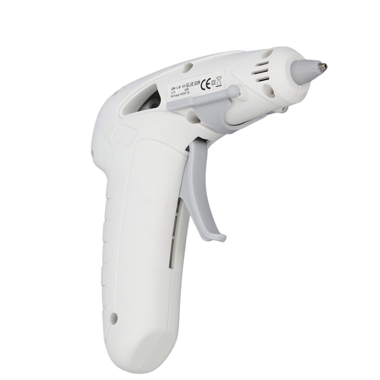 Nieyigj Hot Melt Glue Gun Kit USB Rechargeable Cordless Mini Device With 30 Pcs Adhesive Bars Tool Bag Silicone Pad Anti-Drip Design for Home DIY Crafts Arts Repair - White