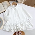 thumbnail image 5 of RMGVDSD Girls Dresses Elegant Little Girl's Long Sleeve Shirt Dress Collar Layered Ruffle Tiered Dress School Casual Sundress 5-6 Years, 5 of 8