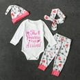 thumbnail image 4 of URMAGIC Newborn Infant Baby Girls Clothes Long Sleeve Letter Romper Arrow Heart Pants Hats Headband 4Pcs Outfits Set 0-24 Months, 4 of 11
