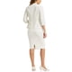 thumbnail image 3 of Conjunto de traje de 2 piezas para mujer INSPIRE CHIC, blazer sin cuello de manga 3/4, falda lápiz de cintura alta, atuendos de trabajo, blanco, XL, 3 of 5
