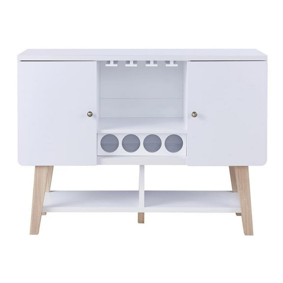 Bowery Hill Modern Wood Four-Bottle Buffet in White