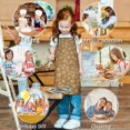 thumbnail image 6 of Golden Christmas Snowflake Pattern Kids Aprons for Girls and Boys,Adjustable Neck Strap Toddler Aprons for Kids Cooking Baking, 6 of 7
