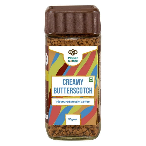 ® | CREAMY Butterscotch Coffee | 1.76 Ounces (50 Gms) | Pure Arabica | Freeze-Dried Instant Coffee | No Added Sugar | Makes 25 Cups | Medium Roast | Flavoured Coffee (CREAMY Butterscotch)