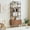 Curves-Brown, variant on Weselon 5 Tier Open Display Shelves with Doors , Arched Design, Adjustable Shelves and Doors Storage, Adjustable Foot Pad, Brown