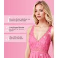 thumbnail image 3 of Exquisite Form 70107 Nylon Tricot Sleeveless Long Nightgown with Floral Lace, 3 of 7