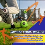 Kickerball Swerve and Curve Size 4 Soccer Ball, Soccer Training Ball with Special Curving Panels, Outdoor and Indoor Soccer Ball, Fun Soccer Ball for Kids and Adults, Venom Green