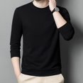 thumbnail image 2 of Men Solid Color Pullover O Neck Long Sleeve Sweateshirt Casual Loose Top Autumn, 2 of 8
