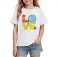 thumbnail image 3 of Piuwrlz Girls Short T-Shirts Kids Graphic Shirts Tops Cotton Pullover White Size 7 Years, 3 of 10