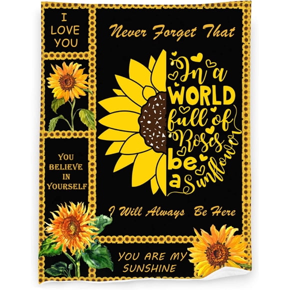 Couverture Ultra Douce Légère Tournesol Tu Es Mon Soleil Couverture de Climatisation pour Lit Canapé Salon Pique-Nique 50x40/60x50/80x60 Pouces