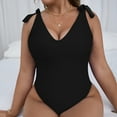 thumbnail image 3 of Askfv Women Plus Size One Piece Swimsuits Tummy Control Bathing Suits Tie Shoulder Swimwear, 3 of 5