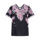 thumbnail image 2 of TaTaai Women’s V Neck Printed Short Sleeve T Shirts Casual Loose Blouses Soft Polyester Tops Summer Spring Daily Tees Gift, 2 of 6