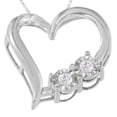 thumbnail image 4 of Sterling Silver 1/10ct TDW Diamond Heart Pendant Necklace (I-J, I3), 4 of 7