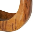 thumbnail image 5 of 12" x 12" Brown Teak Wood Handmade Round Abstract Sculpture, by DecMode, 5 of 9