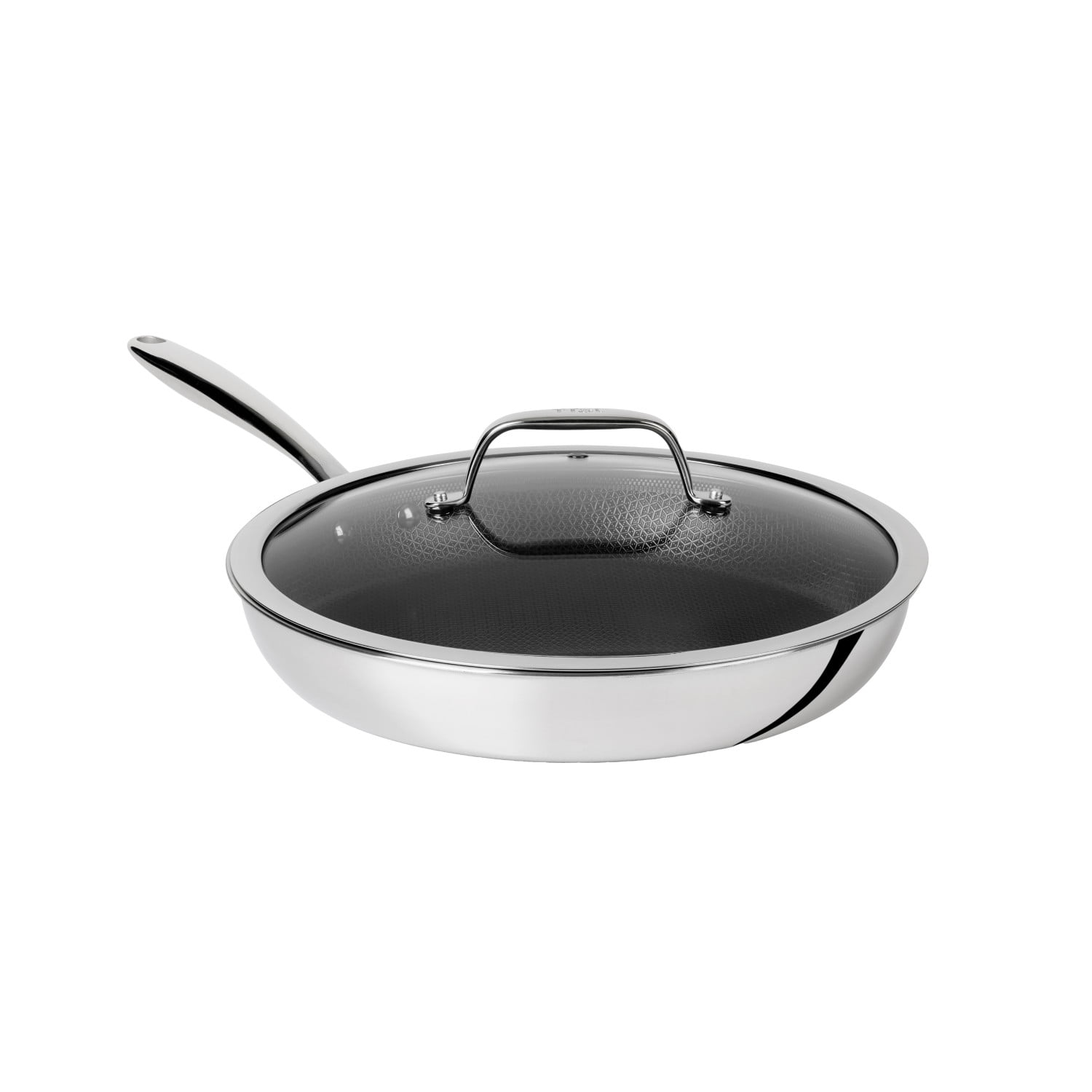 T-fal Ceramic HybridMesh Stainless Steel 12.5 inch frypan with Lid