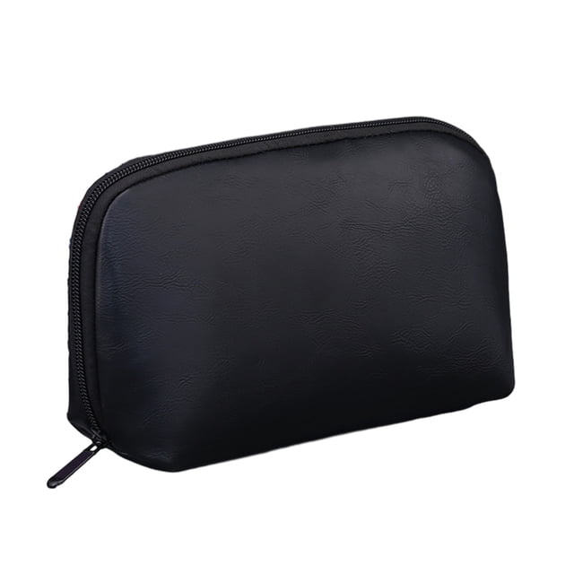 Hioecau Electronic Accessories Bag Multi-Compartment Tech Accessories Pouch Waterproof Faux Leather Pouch Organizer for Cables Chargers Power Banks