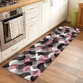 thumbnail image 2 of Pink Grey Abstract 2'x6' Runner Rugs for Hallway Kitchen Bedside Non Slip Washable, Modern Geometric Ombre Artwork Entryway Rug Runners with Rubber Backing, Long Carpet Runner for Laundry Room, 2 of 8