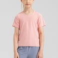 thumbnail image 6 of LLYWEY Workout Shirts for Girls, Tie Back Short Sleeve T-Shirt, Quick Dry Crew Neck Athletic Shirts Breathable Soft Stretch Yoga Tees Tops, Pinks, 6T, 6 of 9