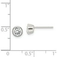 thumbnail image 4 of Sterling Silver 5mm Cz Round Bezel Stud Earrings (5 X 5) Made In Thailand qe3174, 4 of 5